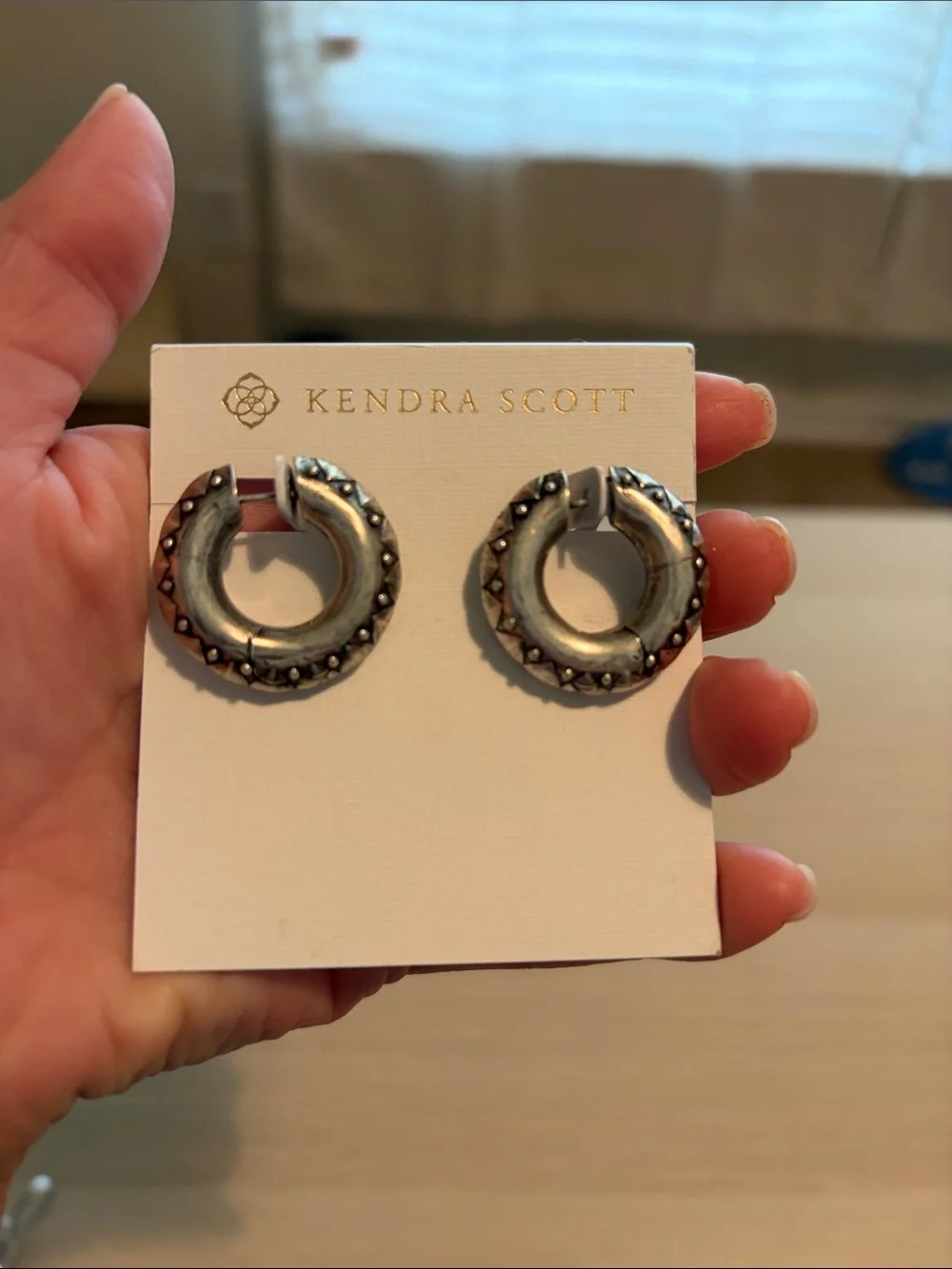 Kendra Scott Silver Beaded Hoop Earrings